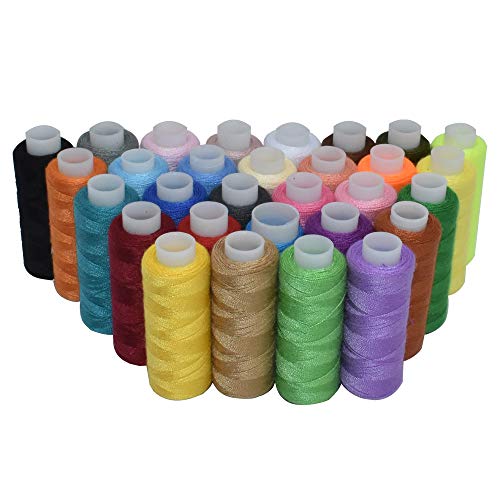 Sewing Threads Kits Polyester 30 Spool 250 Yards Per Spools For Hand Machine Sewing (30 Colors) #TOP29