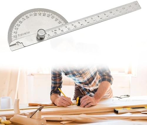 Winkelmesser Aus Edelstahl 15cm - 180 Grad Messwerkzeug Mit Lineal Funktion