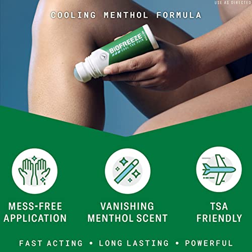 Biofreeze Roll-On Pain-Relieving Gel 3 Fl Oz, Colorless (Pack Of 3) Topical Pain Reliever For Muscles And Joints From Arthritis, Backache, Strains, Bruises, & Sprains (Package May Vary) #TOP2