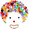 Teqooza Craft Making Assorted Sizes 10mm-30mm Multi Colors High-Elastic Mini Pom Poms for Creative Craft Art DIY Material, 100 Pcs #2