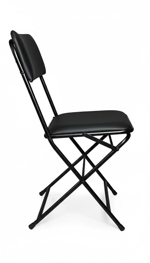 Image of Bhavane Furniture Portable Folding Chair with Soft Cushioned Seat | Heavy Duty Foldable Metal Chair | Space Saving Chair for Home, Office, Dining, Balcony, Camping, Events & Guest Seating