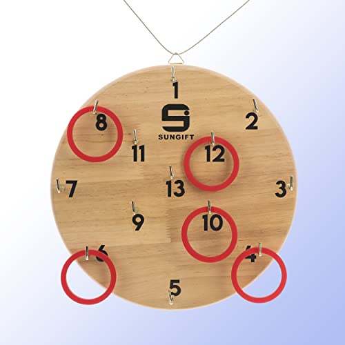 Sungift Hook And Ring Toss Game For Adults And 12+ Kids, Fun Games For Family, Home, Party Or Office, 18 Rings And Extra 2 Hooks #TOP5