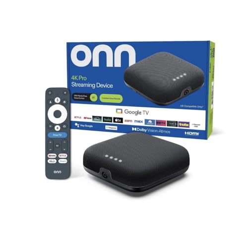 IT'S BRAZILIAN onn 4K Pro Streaming Device, Google TV with Gemini* - Ultra-Fast Streaming, Stunning 4K UHD, 32GB Storage, 3GB RAM, Dolby Vision & Atmos, Find My Remote with Backlight, Ethernet Port