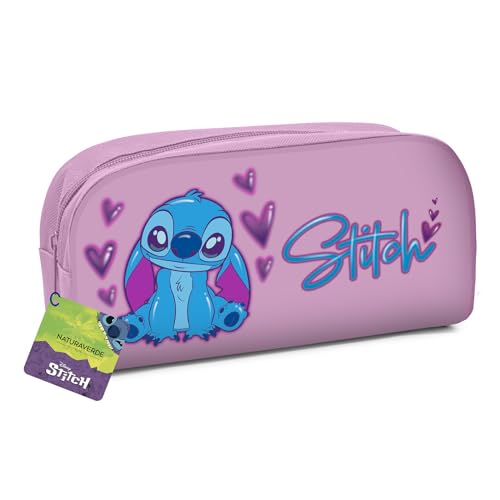 Naturaverde| Kids- Disney Stitch - Confezione Regalo, Shampoo 100 ml, Bagnoschiuma 100 ml + Beauty Case Stitch