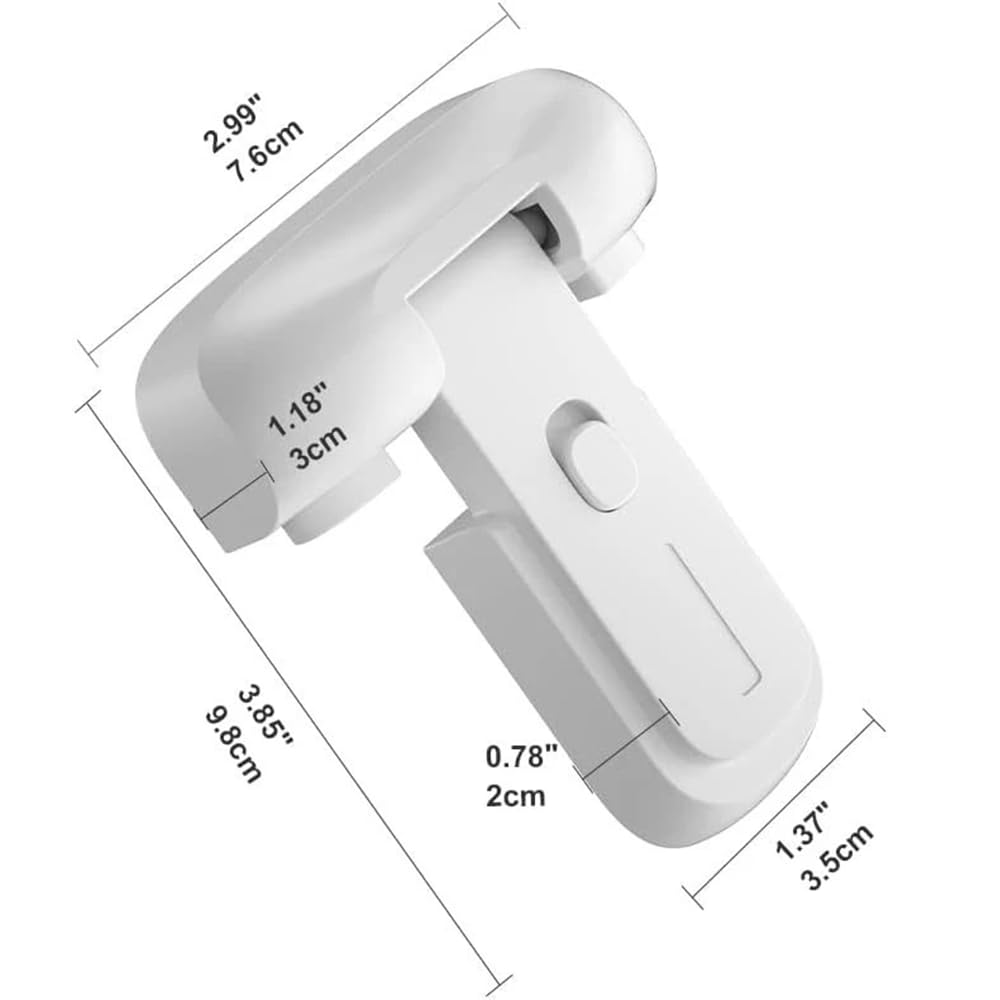 Crozgan Refrigerator Fridge Freezer Door Lock for Kids,Child Proof Refrigerator Door Locks for Toddlers and Kids no Tools Need or Drill and Easy Installation,Safety Refrigerator Lock(White) - Image 2