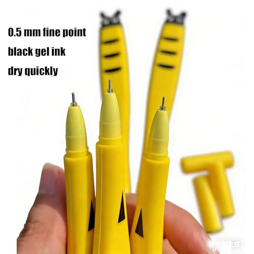 15 pzas Bolígrafo gel insecto abeja amarillo miniatura 6