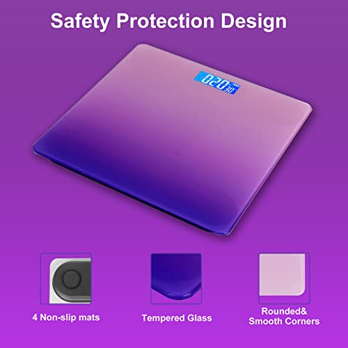 Balanza digital de baño con pantalla LED y termómetro miniatura 4
