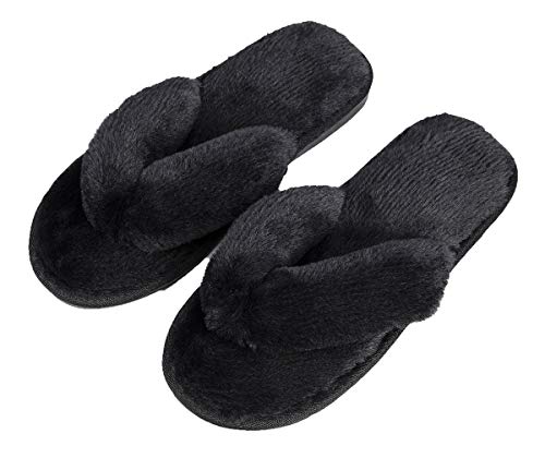 Women Thong Home Slippers Plush Flops Soft Non Slip Indoor House Spa Fur Slipper Fluffy Slide Shoes