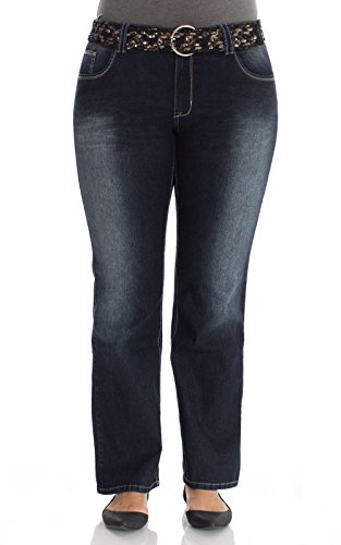 ANGELS Plus Size Belted Bootcut Jeans