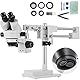 VEVOR 3,5X-90X Simul Focal Trinocular Zoom Stereo Microscope Al-Zn-Legierung 360 Grad Drehbar Trinokulares Stereomikroskop Dual Armstativ Labor Video Mikroskop Zwei höhenverstellbar Ständer Zubehör