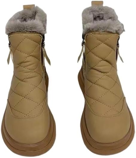 Warm and Stylish Women's Snow Boots with Plush Lining, Anti-Slip Sole, and Double-sided Zipper for Outdoor Winter Activities