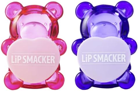 Lip Smacker BFF Sugar Bear Lip Balm Duo- Pink & Purple Luv U Straw-Beary Much! / Grapeful-4-U!