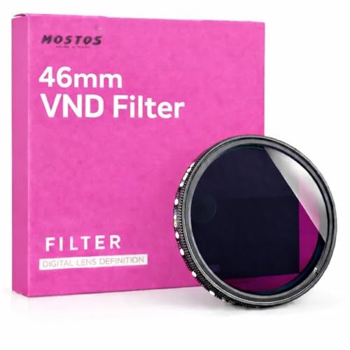 Image of MOSTOS - 46mm Variable ND Filter ND2 to ND400 (1-9 Stop) Adjustable Neutral Density Filter for Nikkor Z DX 16-50mm Kit Lens (Make Sure O46 Mark is Written On Your Lens)