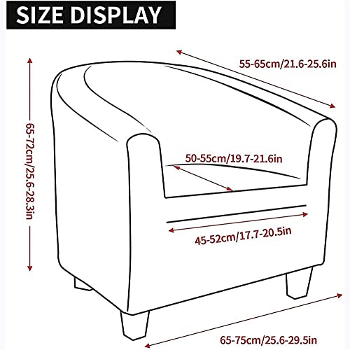 Yyhsnd 2-Piece Tub Chair Covers Stretch, Armchair Slipcovers Tartan, Dustproof Slipcover Universal Tub Chair Protector Cover Decoration (Color : White) #TOP5