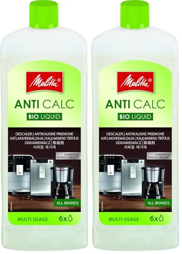 Melitta Descalcificador Bio Multi, Limpiador Express, Automáticas, Cafeteras de Goteo, Líquido Biodegradable, 6 Usos, 250 mililítros, 0.25 litros, Multicolor (Paquete de 2)