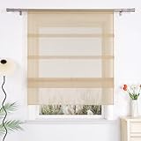 Material: 100% poliéster. Yujiao Mao Uni Voile Grice Estor plegable con cordón para colgar, color arena, 140 x 140 cm (ancho x alto)