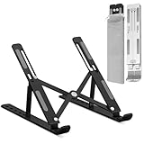GrandMil Adjustable Laptop Stand for Desk – Foldable & Portable ABS+Silicone Riser, Ventilated Cooling Holder for 10-17.3” Laptops & Tablets (Black) - Image 8