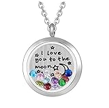 YOYONY Inspirational/Love/Friendship Themes Stainless Steel Magnetic Floating Charm Glass Locket Nec