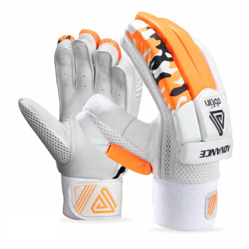 Image of ABTIN | The Advance Series Batting Gloves | Boy Size | Premium Leather Palm (Orange) (Right Hand)