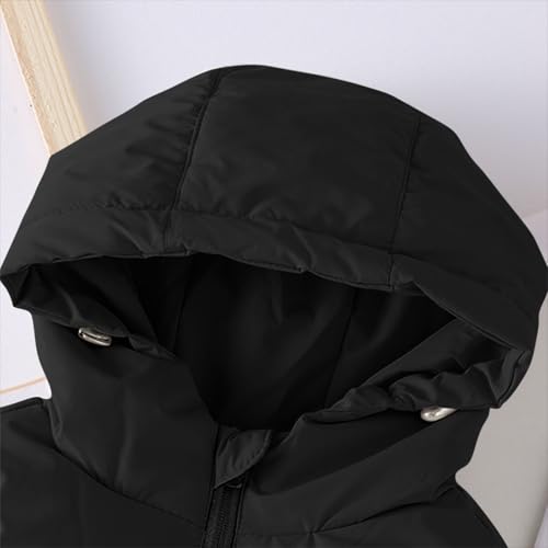 Kids Boys Girls Winter Puffer Vest Sleeveless Padded Hooded Jacket Thick Warm Down Outerwear Waistcoat 3-11Years3