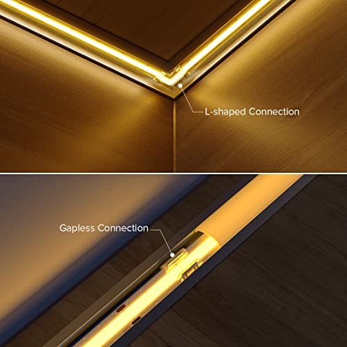 Btf-Lighting Fcob Cob 10Mm/0.39In Width Led Strip Connector Kit 6Pcs 3 Pin Transparent Gapless L-Shaped Connectors 4Pcs 4Pin Strip To Strip Connectors For Pwm Fcob Cct Led Strip Lights #TOP5