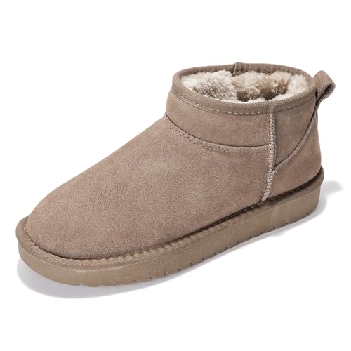 Project Cloud 100% Genuine Leather Ankle Boots for Women - Water Resistant with Memory Foam Insole Winter Boots for Women - Trending Shoes & Comfortable Women's Ankle Boots (Hippy, Taupe, 7)