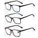 Produktbild MMOWW 3er-pack Lesebrille Damen und Herren - Anti-blaue Computerbrille mit FederscharnierenGrau+Blau+Rot,+1.0