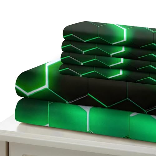 Housse de couette hexagonale ultra douce 135x200cm pour lit d'ado - 7