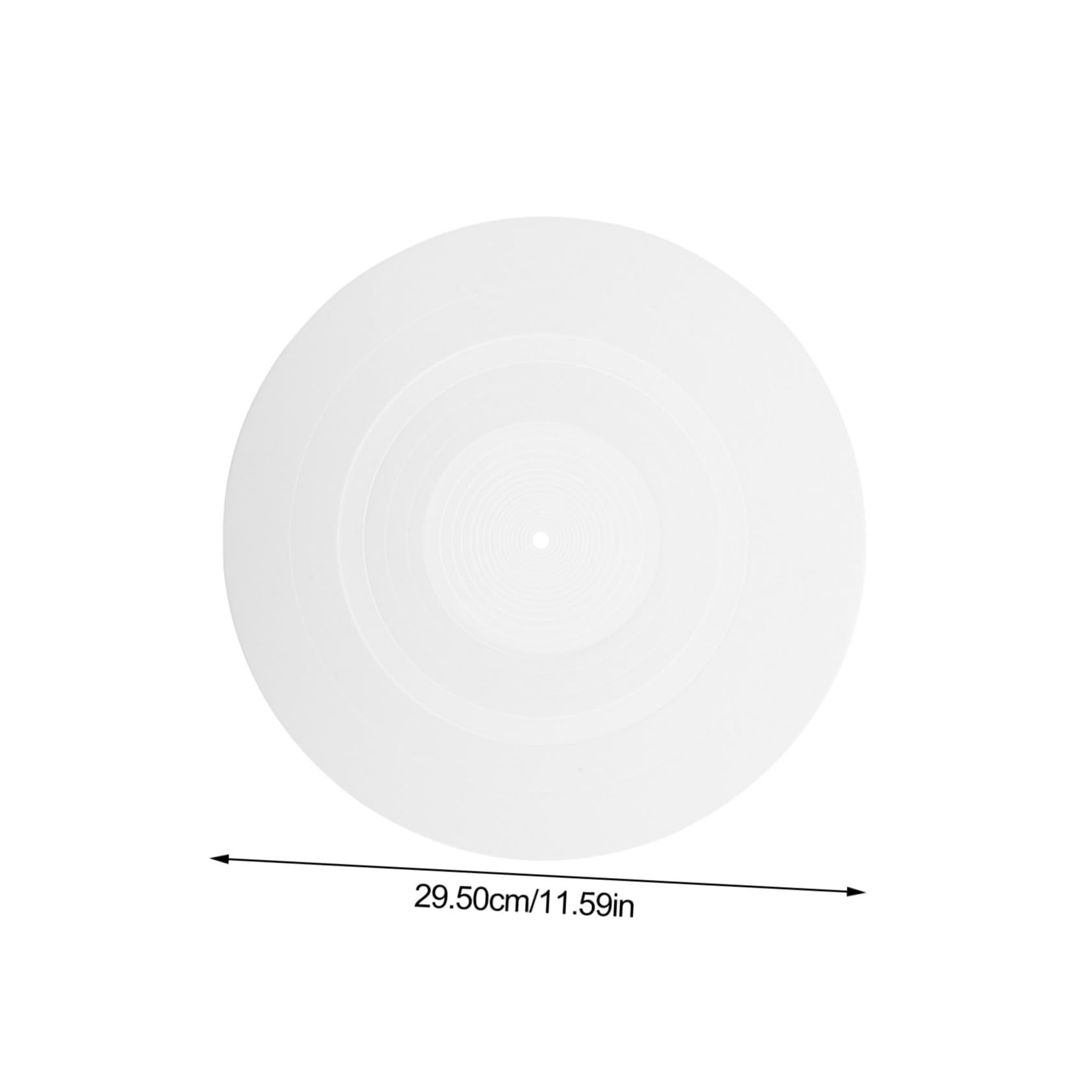 1 tapis de tourne-disque en silicone - 295 mm - Blanc - 3 mm - Antistatique - Amortissement des vibrations - Pour tourne-disque - Accessoire