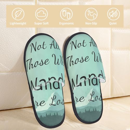 Not All Those Who Wander Are Lost1 Print Women Slippers Home Furry Shoes Keep Men Couples Shoes Warm For Women-3