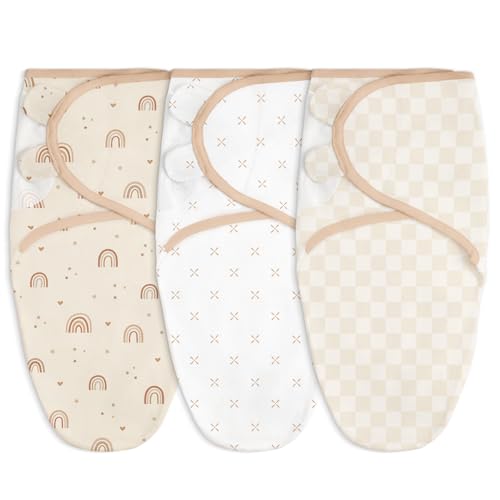 Image of Baby Swaddle Blanket, 0-3 Months, Cotton Arm-in Sleep Sack, Wearable Blankets Wrap for Newborn Infant