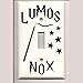 wonder4life Lumos Nox - Adhesivo decorativo para pared para puerta de baño (vinilo, 18 cm)