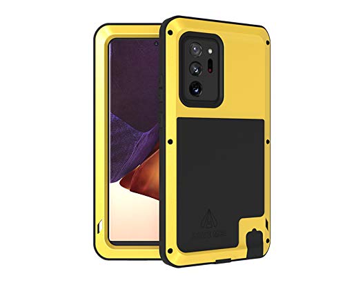 LOVEMEI Powerful Metal Waterproof Case For Samsung Galaxy Note 20 UItra Cover Full Body Protection ShockProof Phone Case (Yellow)