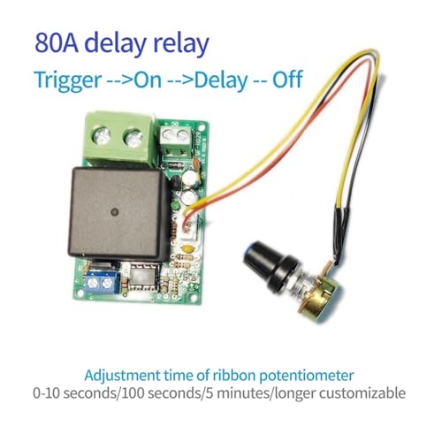 Relais temporisé 12V à extinction différée réglable de 0 à 100 secondes - 4