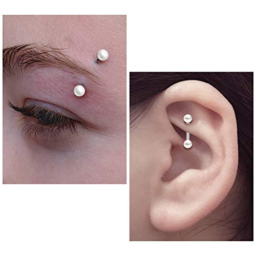 Mayhoop 16G Stainless Steel Daith Rook Earring 8mm 10mm Curved Barbell Eyebrow Rings Piercing Jewelry for Women Men2