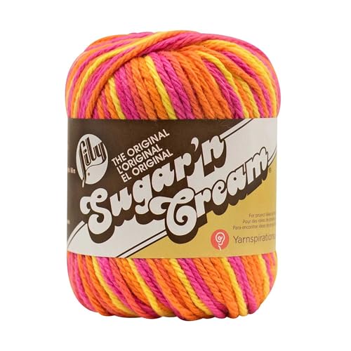 Image of Lily Sugar 'N Cream The Original Ombre Yarn, 2oz, Gauge 4 Medium, 100% Cotton, Playtime - Machine Wash & Dry