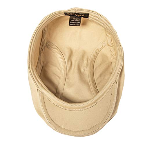 Image of BOTVELA Men Cotton Twill Newsboy Flat Ivy Driving Hat Fitted Cap