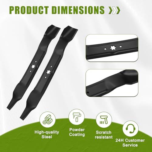 ELITEWILL 742-0616A Lawn Mower Blades High Lift Fit for MTD Cub Cadet Troy-Bilt Mowers with 42\" Deck Replace OEM 742-04126 742-0616 942-0616 - Thumbnail 2