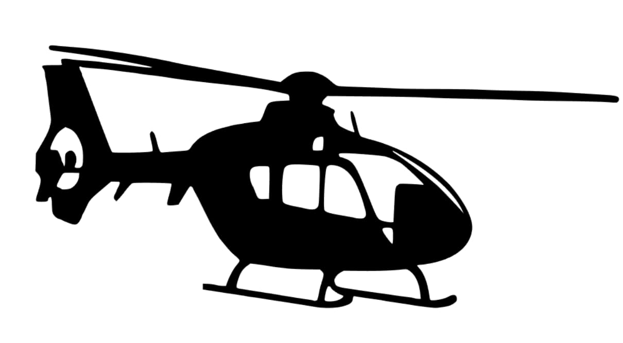 Pegatinas de helicóptero deportivo (9 x 4 cm)