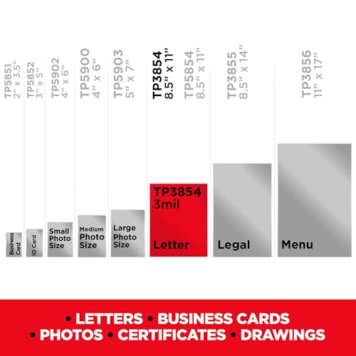 Image of Scotch Thermal Laminating Pouches, 50 Laminating Sheets, 3 mil., Laminate Business Cards, Banners and Essays, Idea