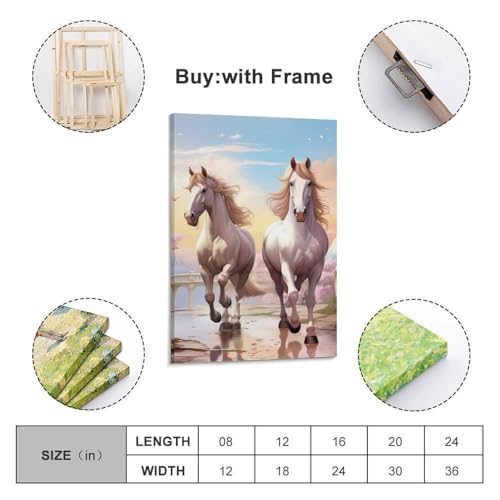 Impression sur toile cheval cadeau décoration maison 30x45cm - 2