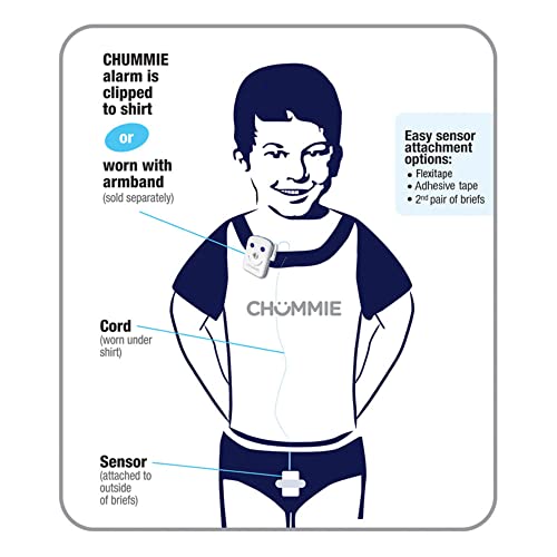 Image of Chummie Premium Bedwetting Alarm for Deep Sleepers - Award Winning, Clinically Proven System with Loud Sounds, Bright Lights and Strong Vibrations, Blue