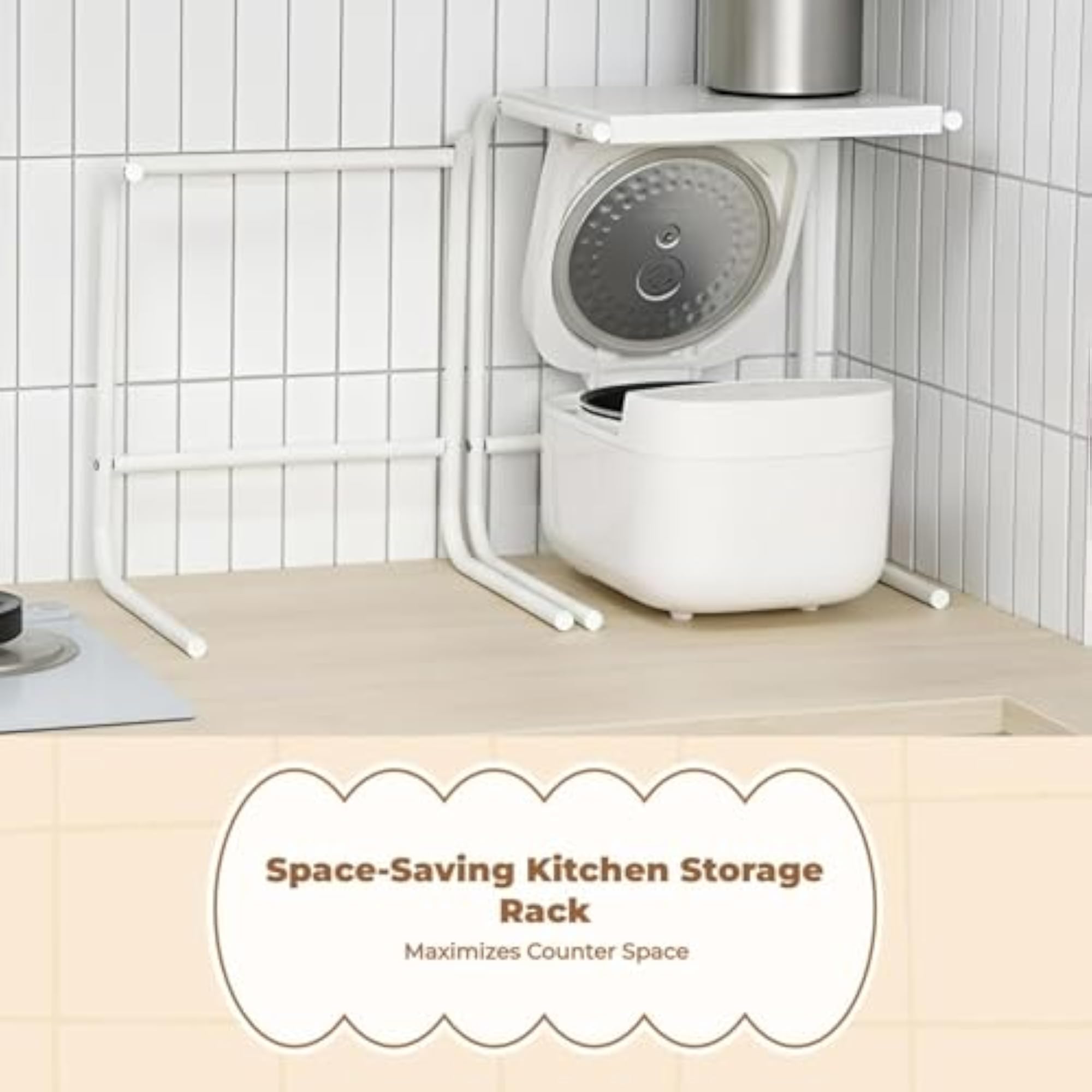 Stackable Carbon Steel Kitchen Storage Rack, Countertop Organizer