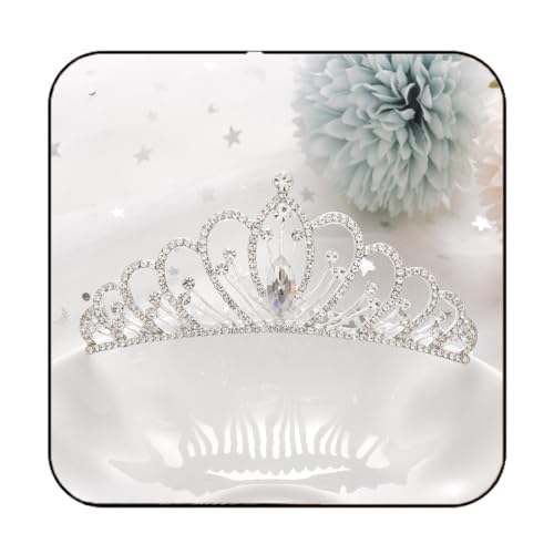 Tiaras y coronas azules de cristal diadema de boda tocado princesa para niñas