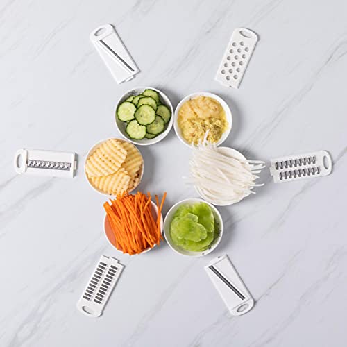 Fatiador Manual - Fatiador de Batata Manual com Recipiente | Cortador de legumes multifuncional 12 e