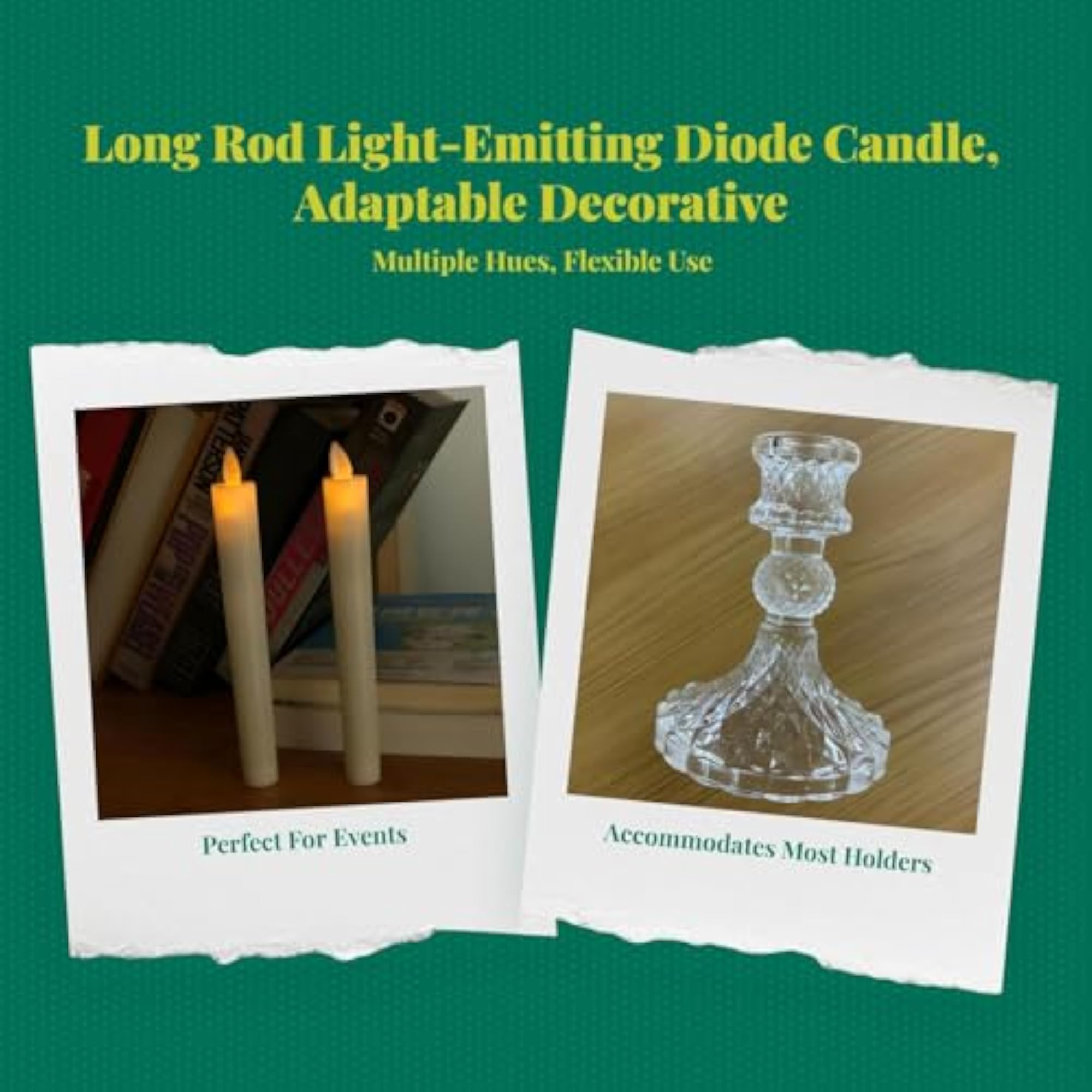 Flameless LED Taper Candle, Dripless & Flickering Light, Home Decor