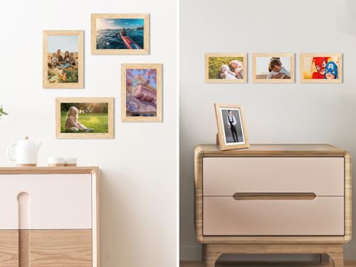 LEMON CLOUD Bilderrahmen Kleine - 10 x 15 HolzRahmen, 2er Set Holz Fotorahmen, MDF Rahmen A6 mit Bruchsicherem Acrylglas und Drehverschluss Rückwand