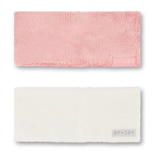 Spyder Womens 2 Pack Low Pile Faux Fur Headband Chalk One Size