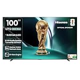 Hisense 253 cm (100 Inches) 4K QLED Mini-LED Smart TV | 1000 NITS Peak Brightness | 165Hz Game Mode | Dolby Vision, Dolby Atmos | 2.1 CH 50W Speakers (Built-in Subwoofer) | VIDAA OS | 100U7Q (Black)
