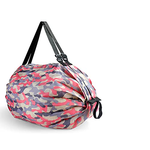 Large tote bag Foldable Beach Bag Weekender Bag for women Travel Shopping Bags Grocery Bags Travel Duffel Bag Ripstop Waterproof Nylon Reusable Shopping Bags Machine Washable Gift(Pink camouflage)